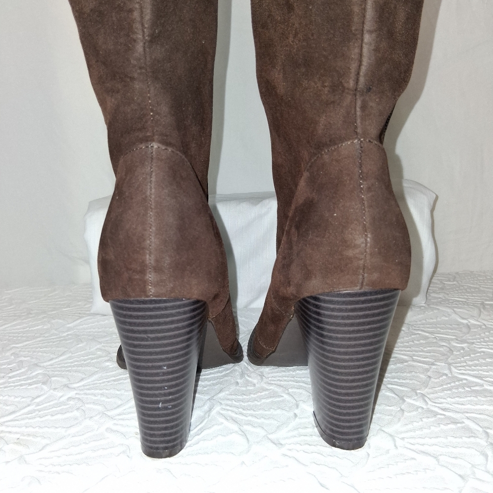 Shoe Dazzle Dark Brown Lace-Up Heeled Boots Size 9 - Picture 6 of 16